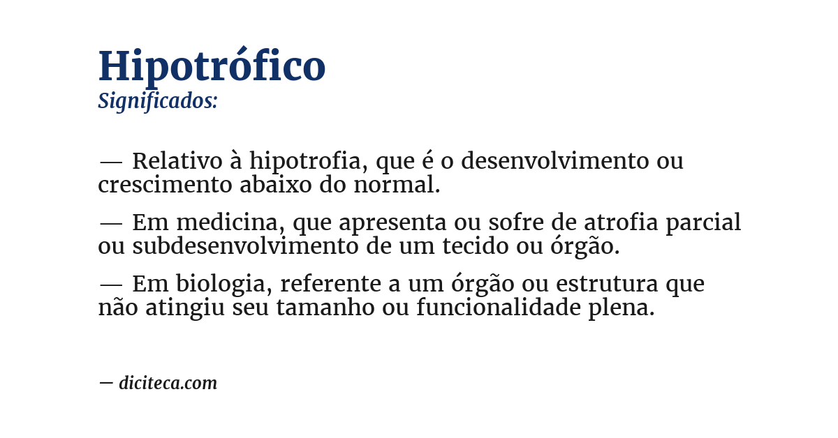 Significado de hipotrófico