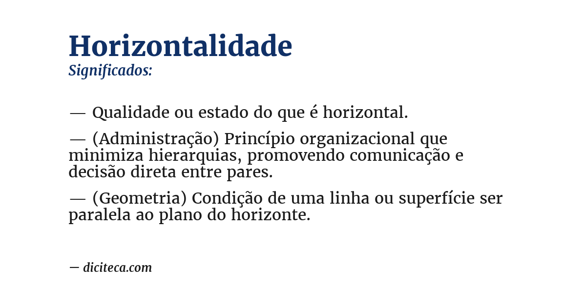 Significado de horizontalidade