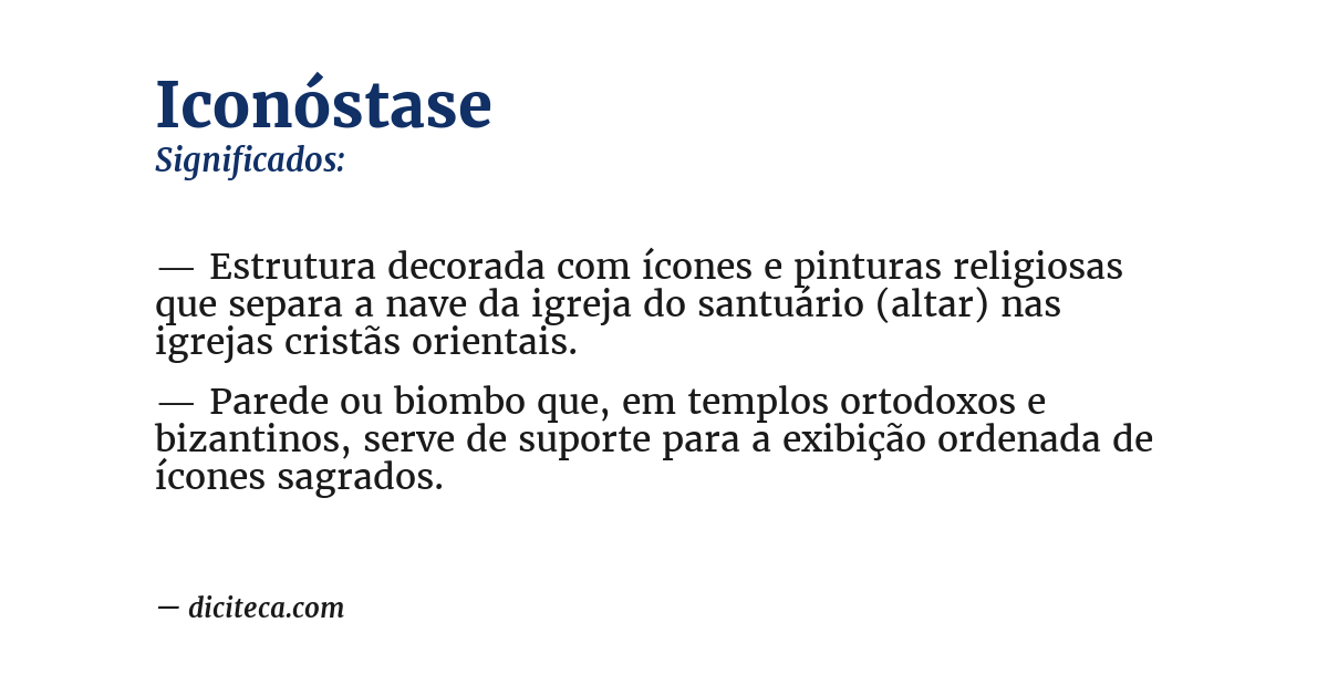 Significado de iconóstase
