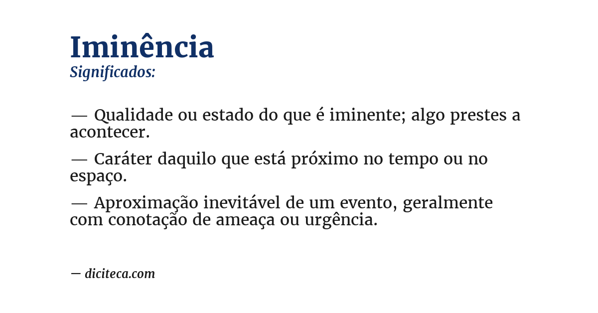 Significado de iminência