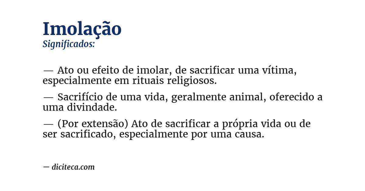 Significado de imolação