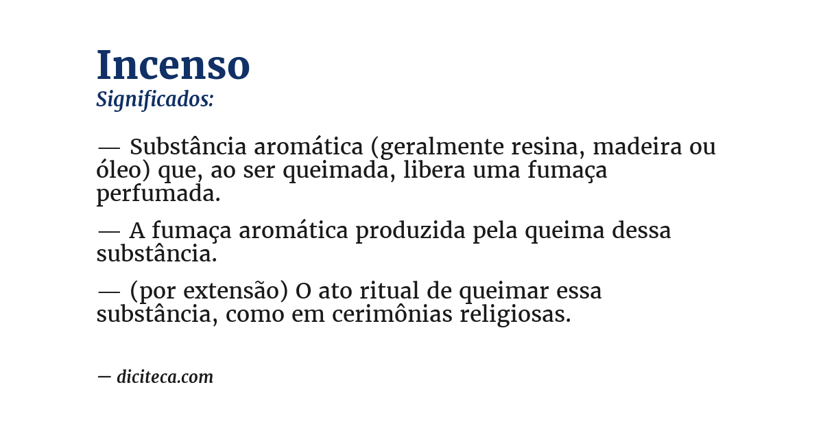 Significado de incenso