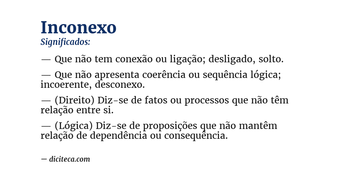 Significado de inconexo