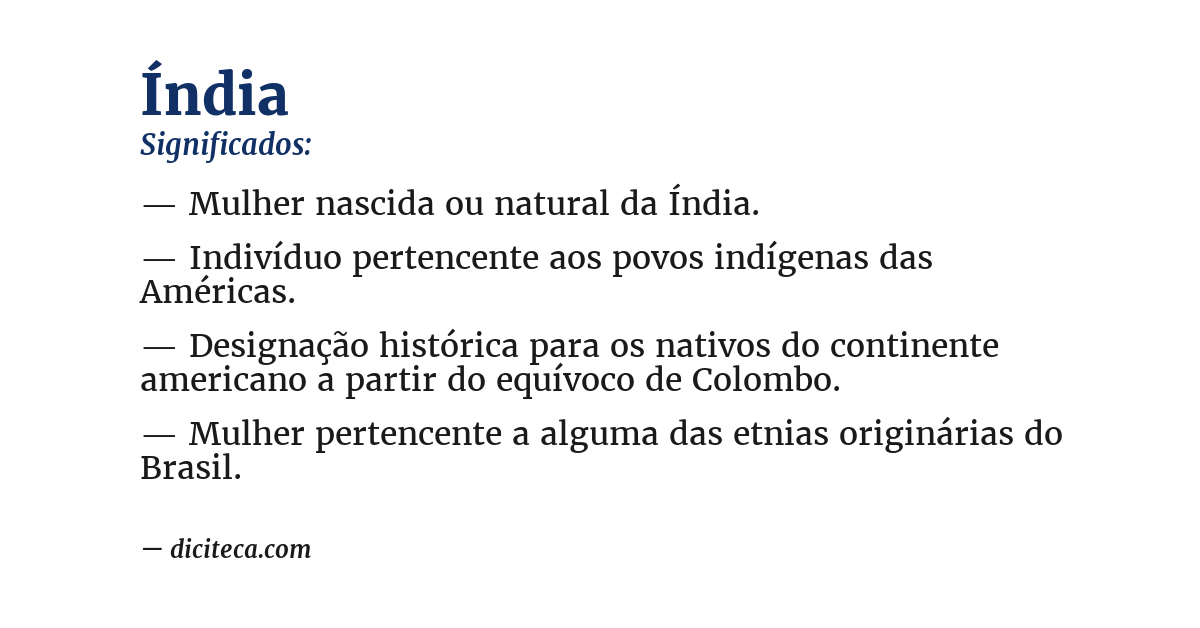 Significado de índia
