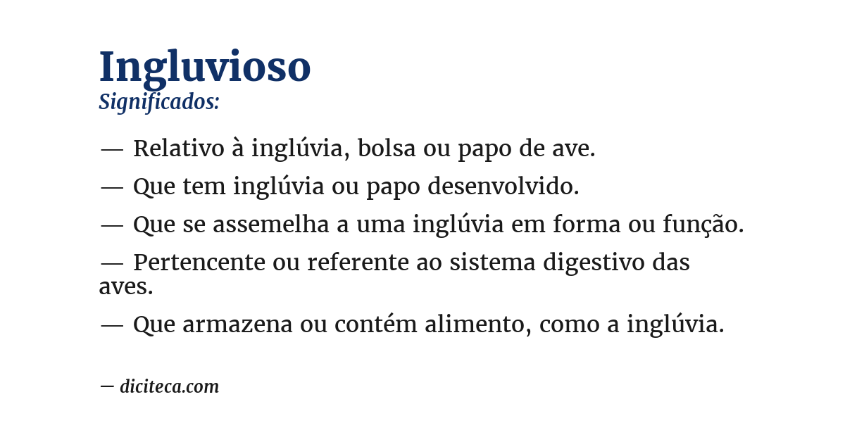 Significado de ingluvioso