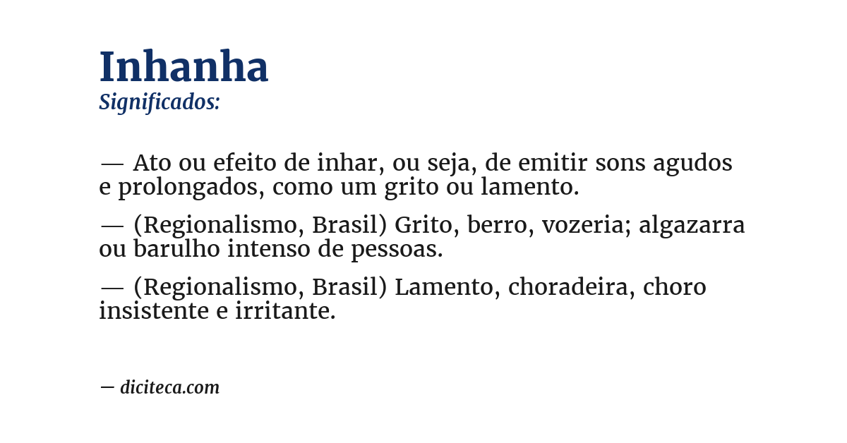 Significado de inhanha