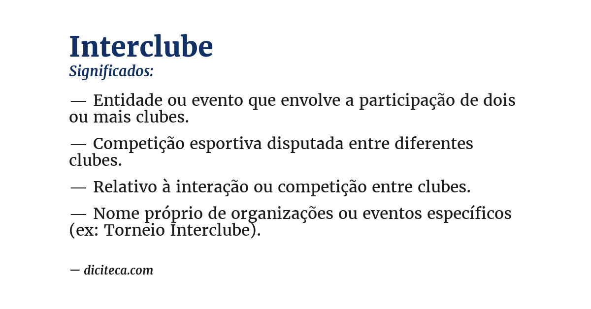 Significado de interclube