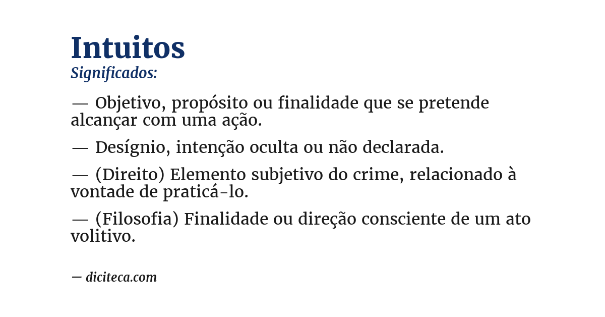 Significado de intuitos
