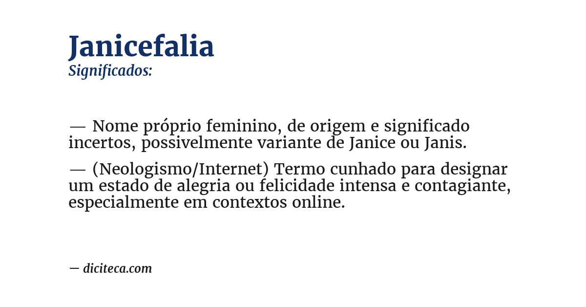 Significado de janicefalia