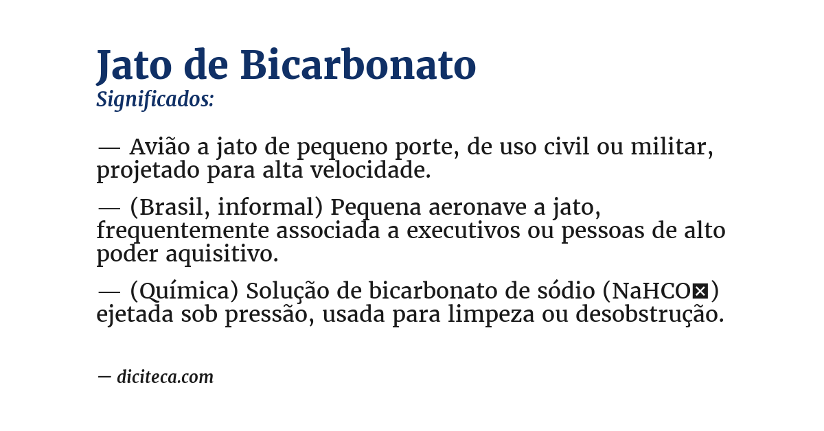 Significado de jato de bicarbonato