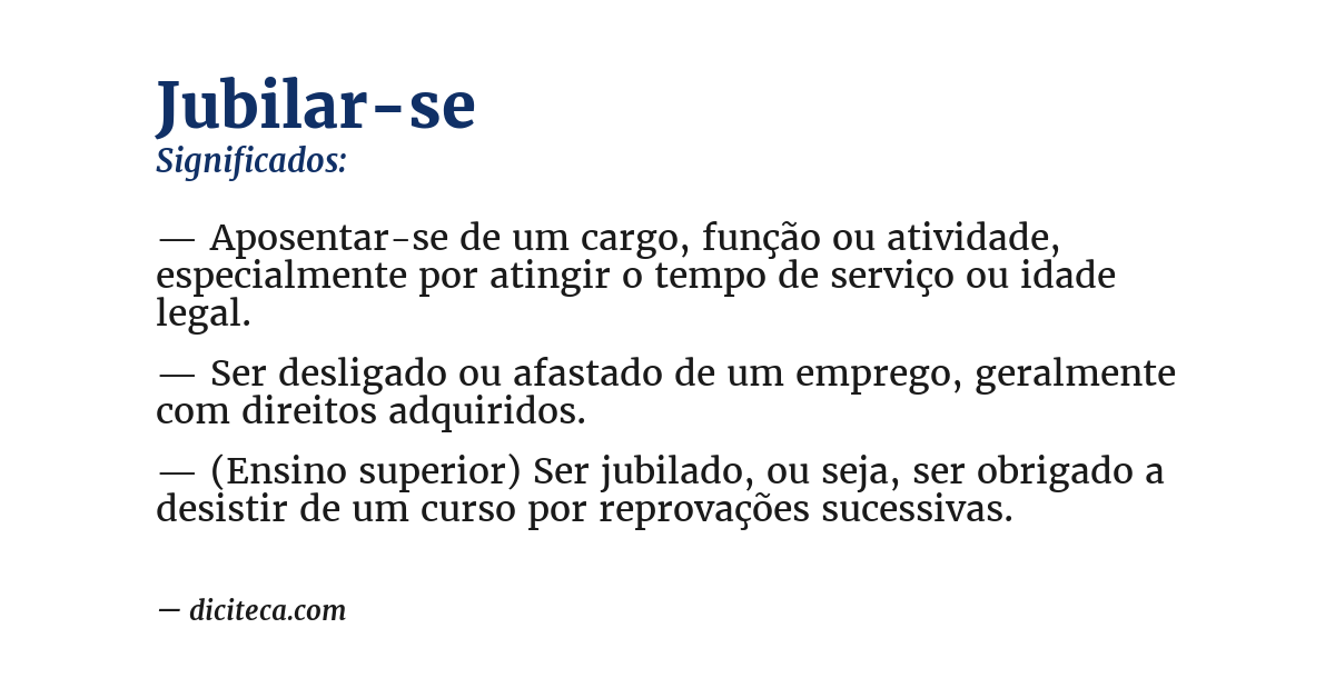 Significado de jubilar-se