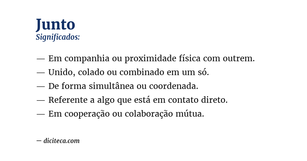 Significado de junto
