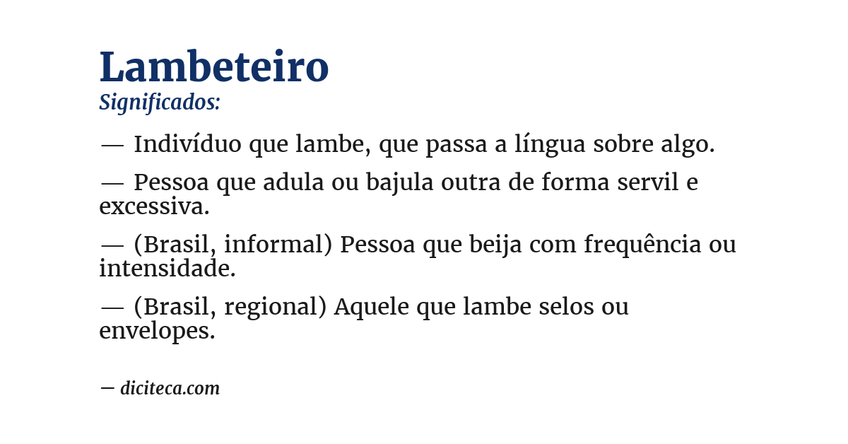 Significado de lambeteiro
