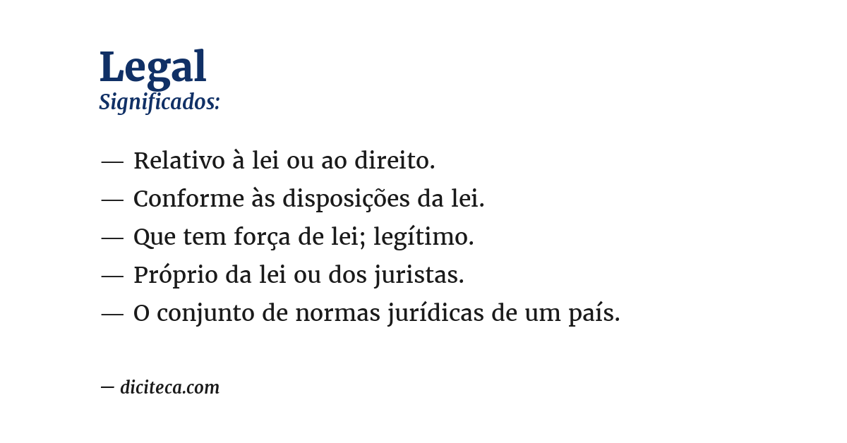 Significado de legal