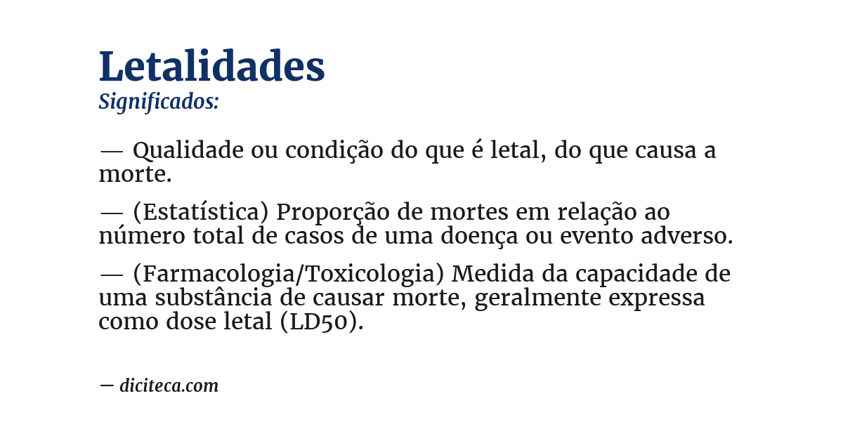 Significado de letalidades