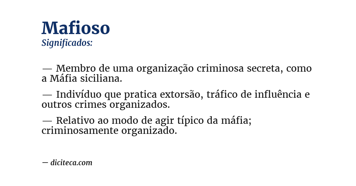 Significado de mafioso