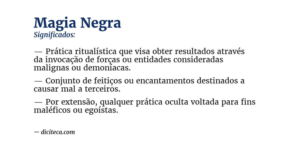 Significado de magia negra