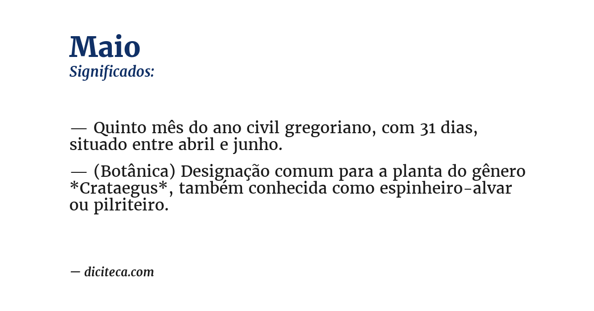Significado de maio