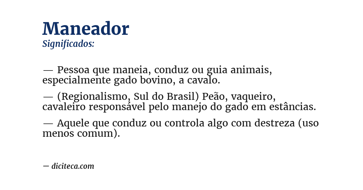 Significado de maneador