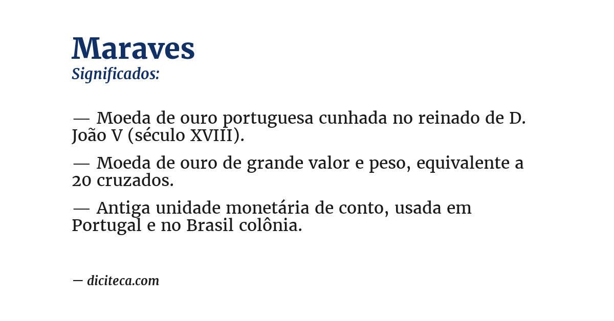 Significado de maraves