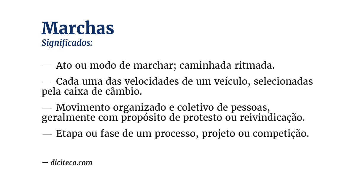 Significado de marchas