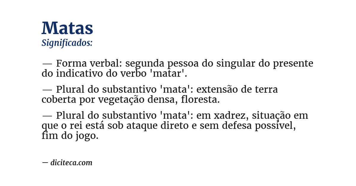 Significado de matas