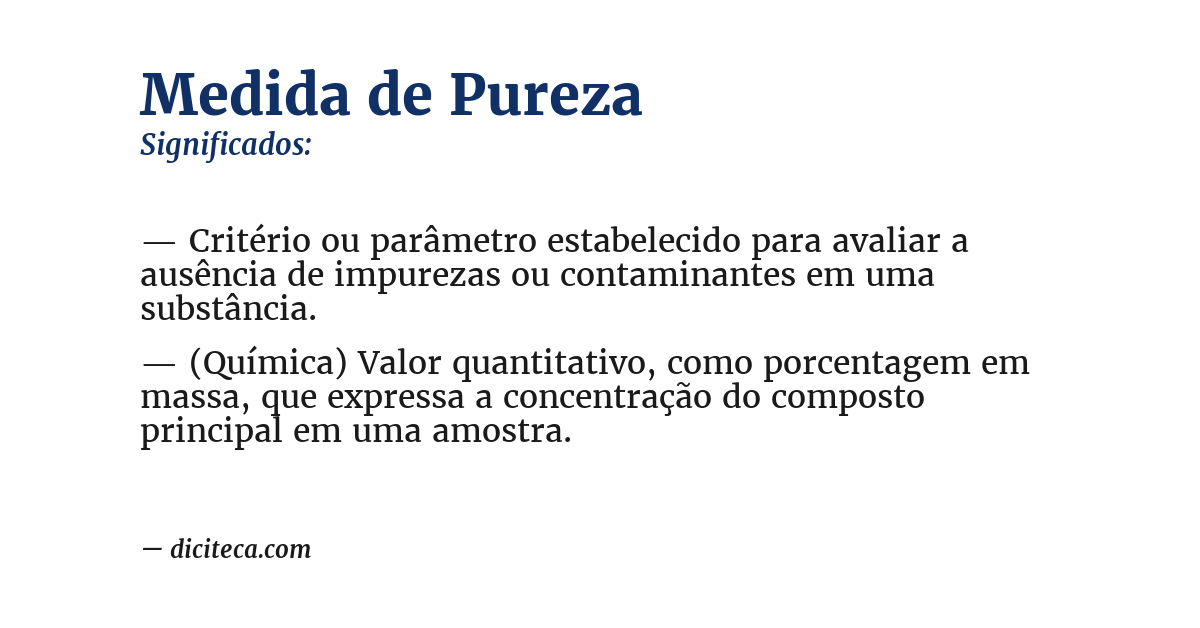 Significado de medida de pureza