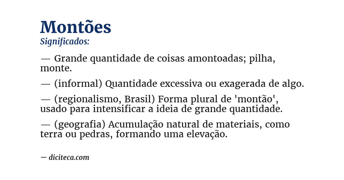 Significado de montões
