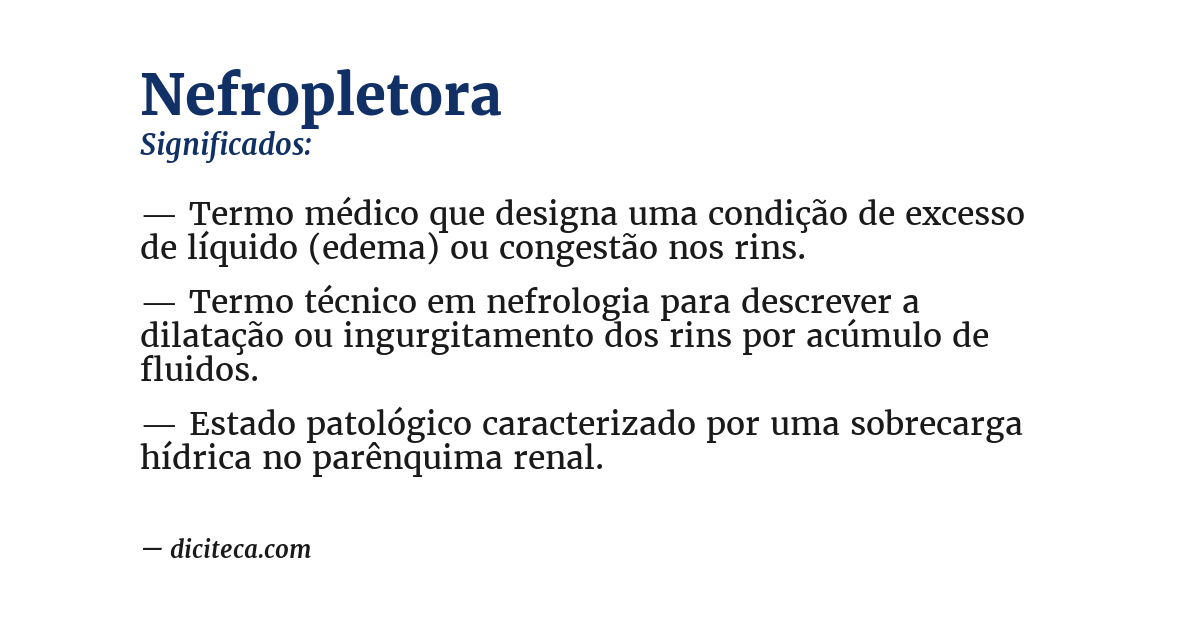 Significado de nefropletora