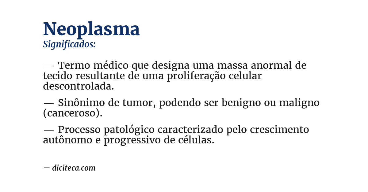 Significado de neoplasma