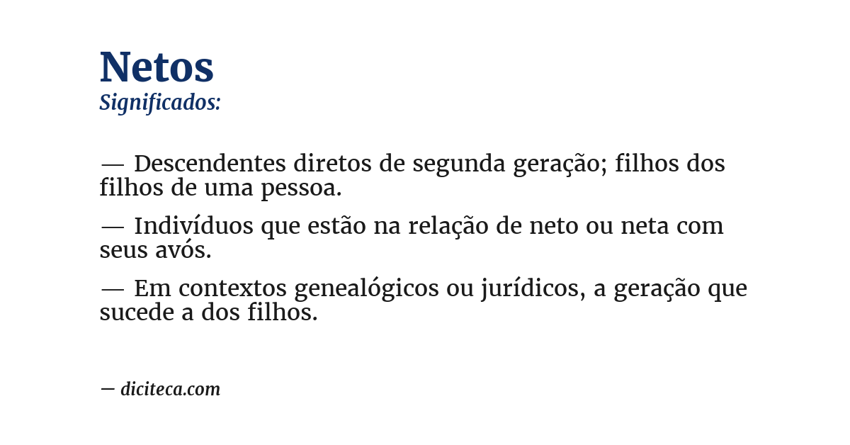 Significado de netos