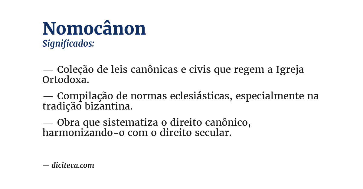 Significado de nomocânon