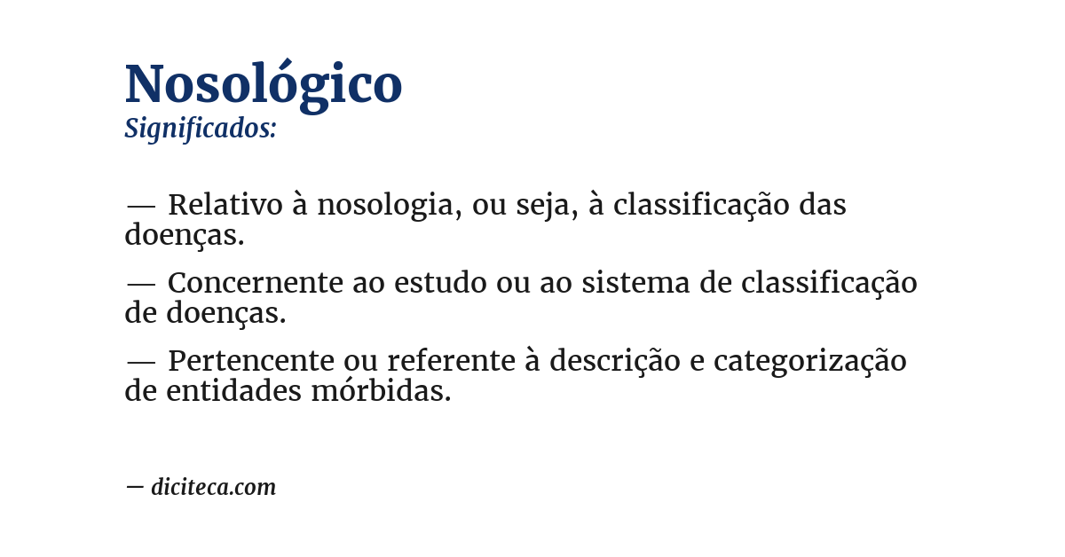 Significado de nosológico