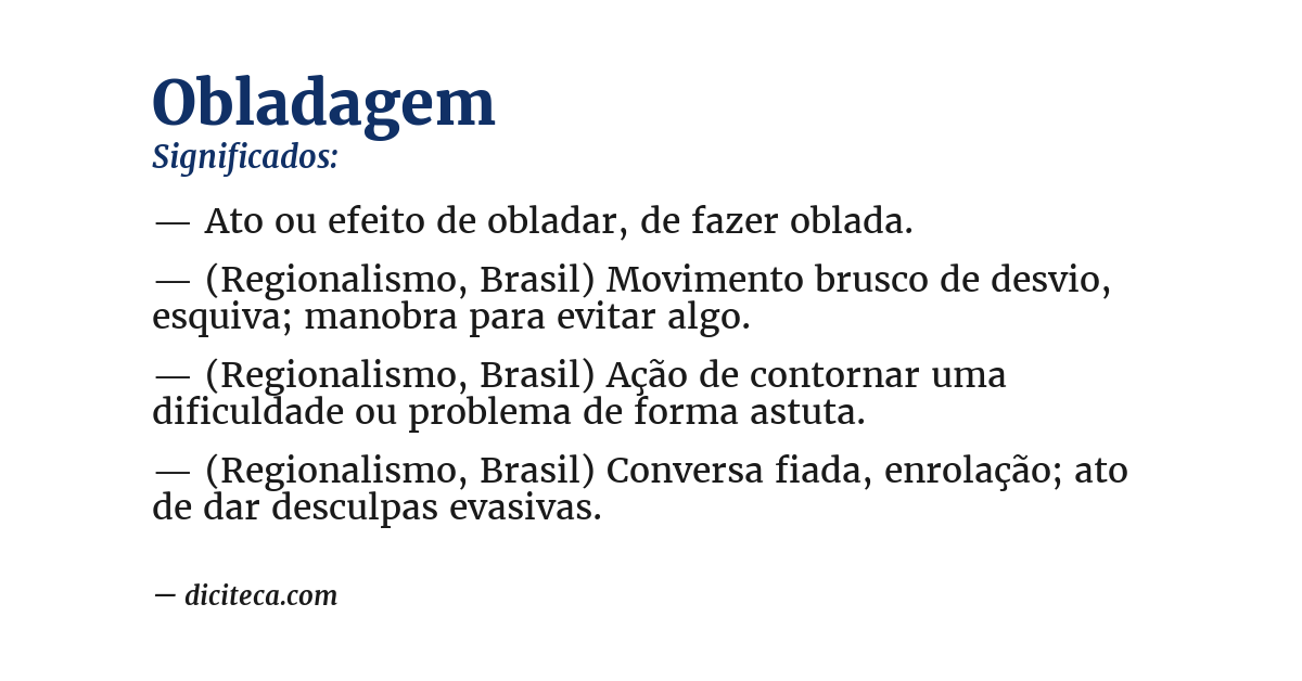 Significado de obladagem