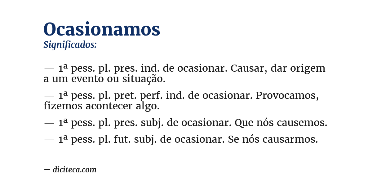 Significado de ocasionamos