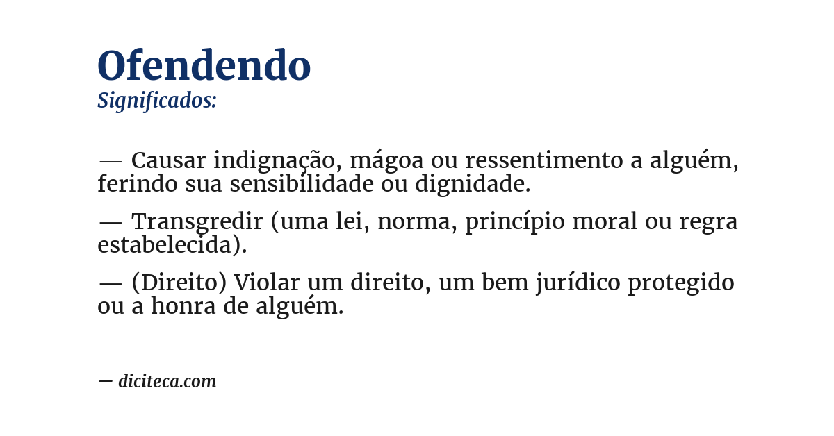 Significado de ofendendo