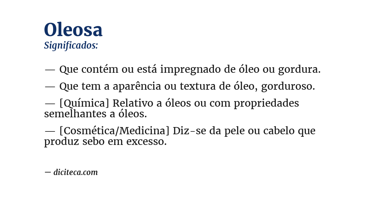 Significado de oleosa