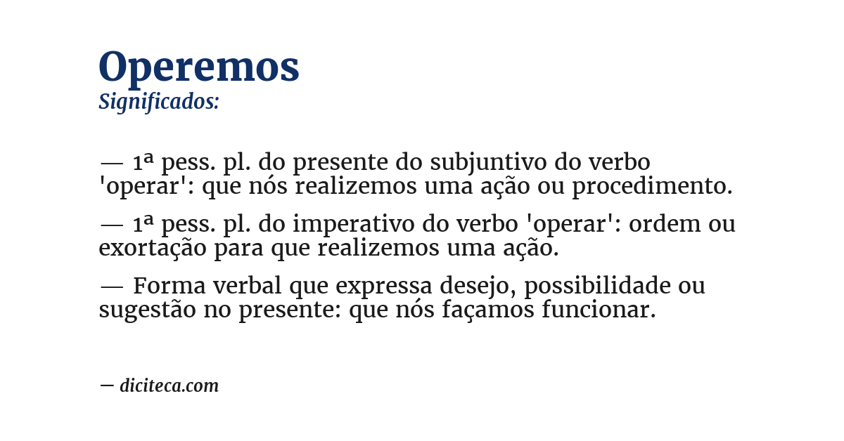 Significado de operemos