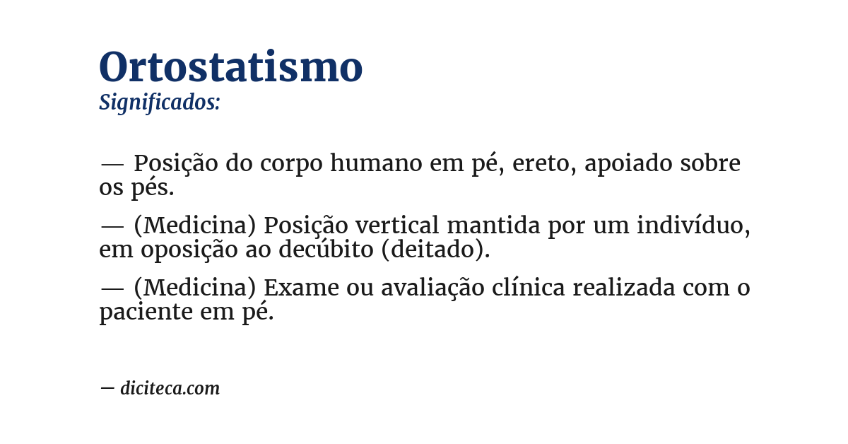 Significado de ortostatismo