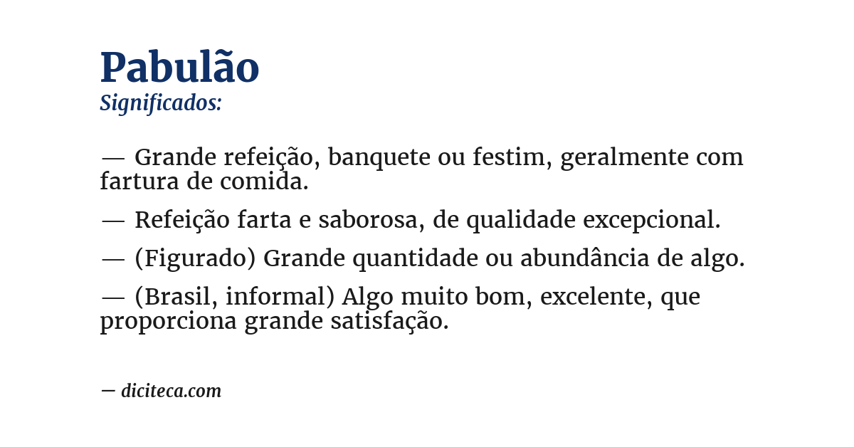 Significado de pabulão