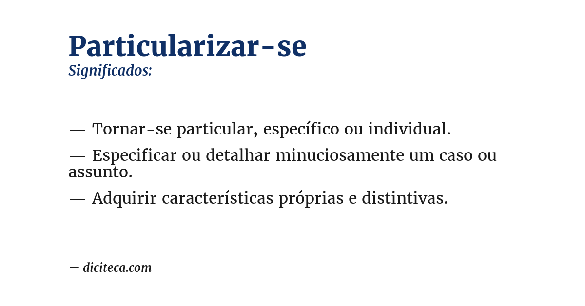 Significado de particularizar-se