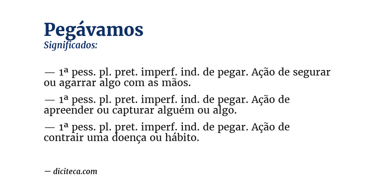 Significado de pegávamos