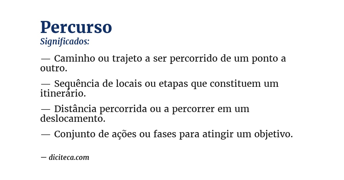 Significado de percurso