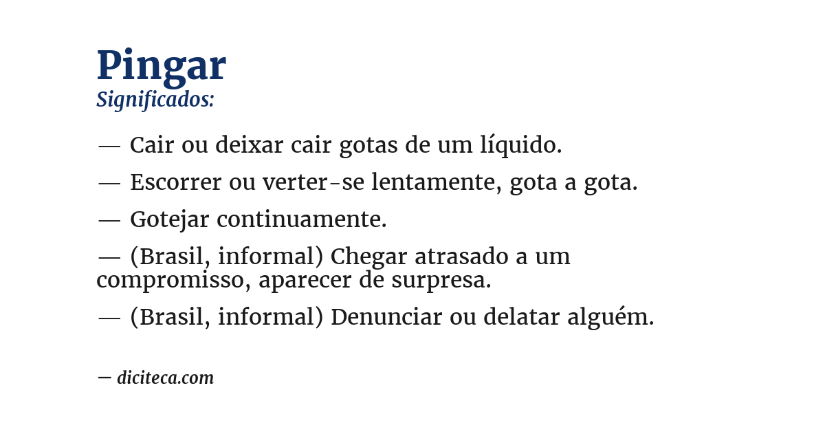 Significado de pingar