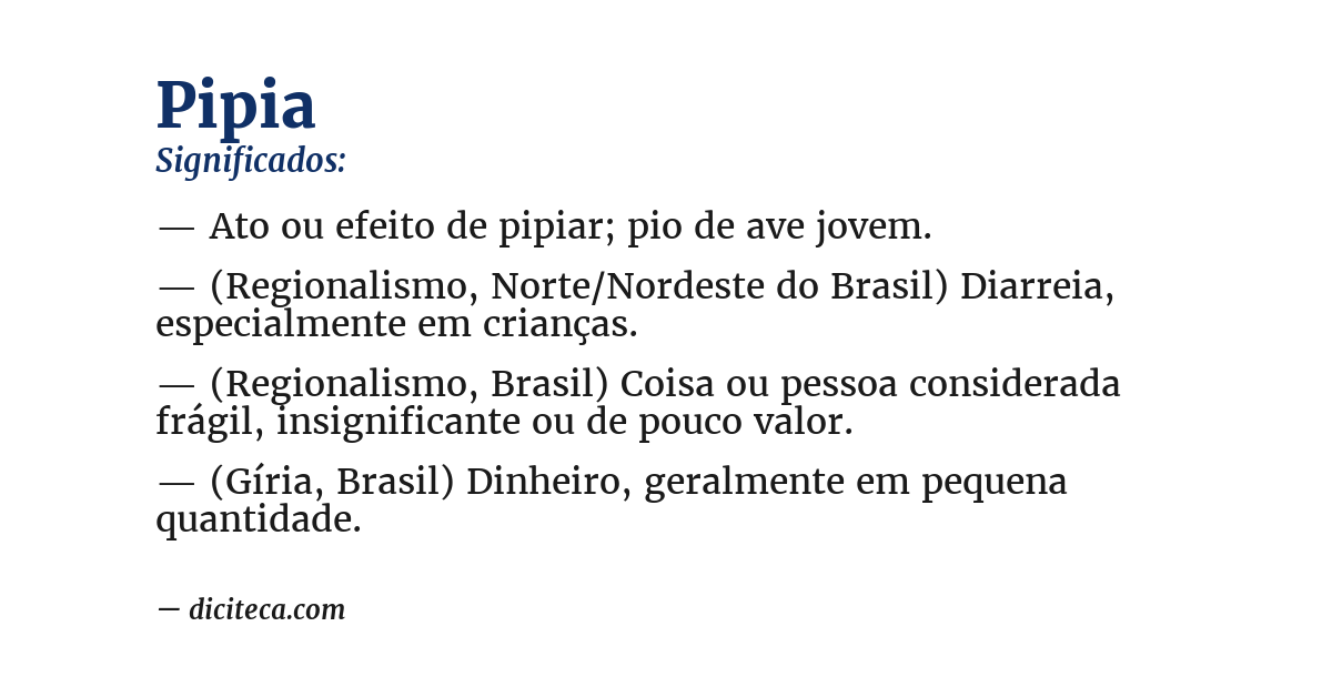 Significado de pipia