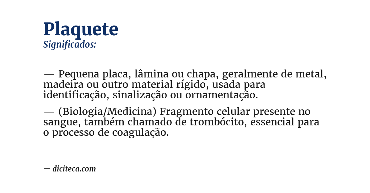 Significado de plaquete
