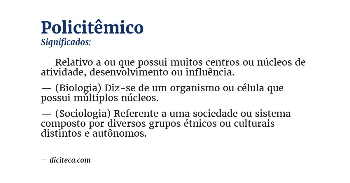 Significado de policitêmico
