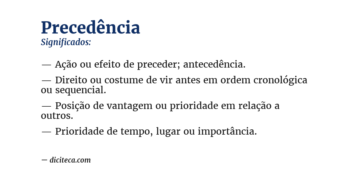 Significado de precedência