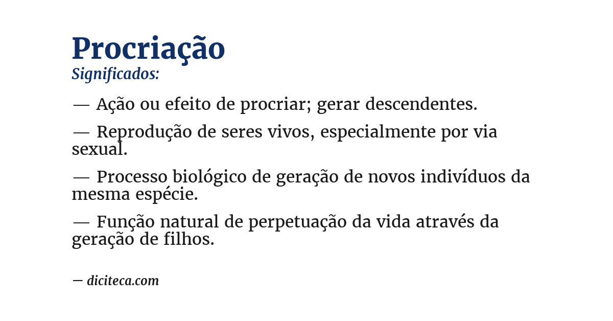 Significado de procriação