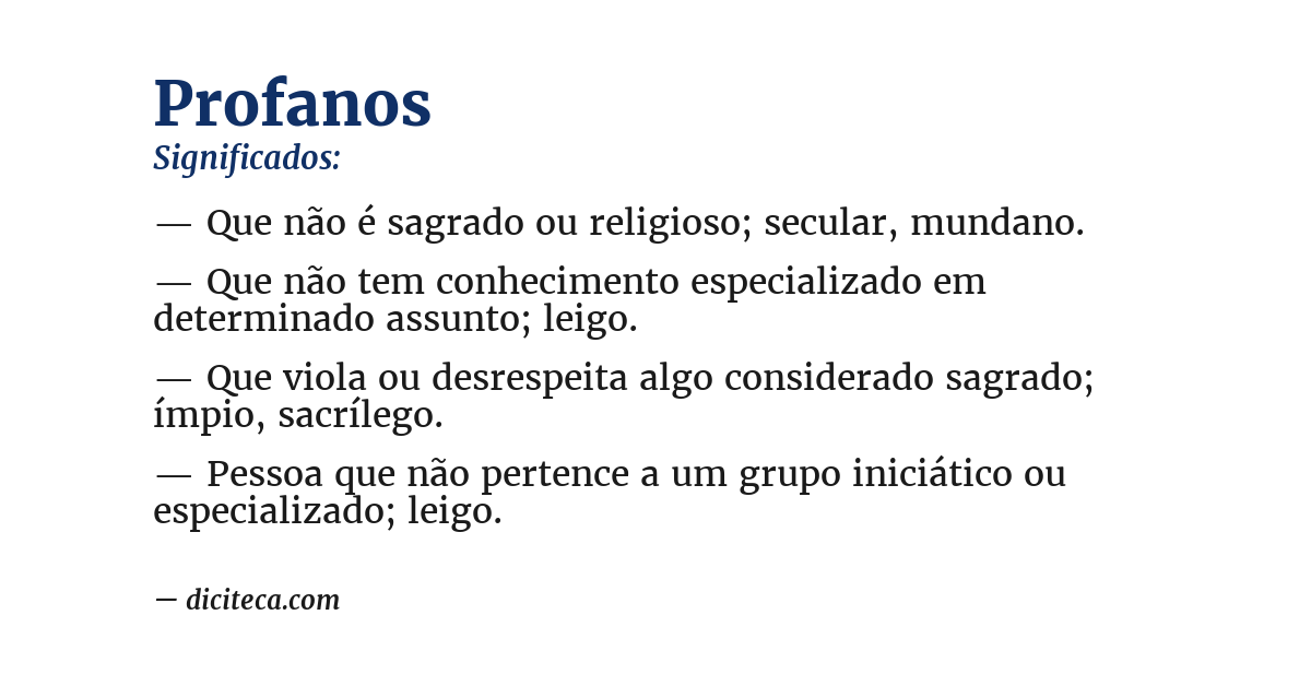 Significado de profanos